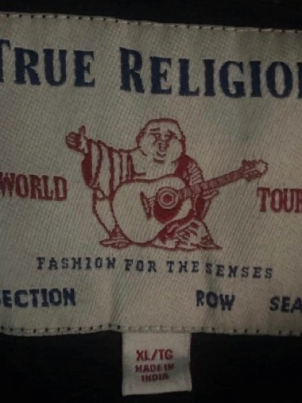 True Religion Black Hoodie with Red Logo Tag